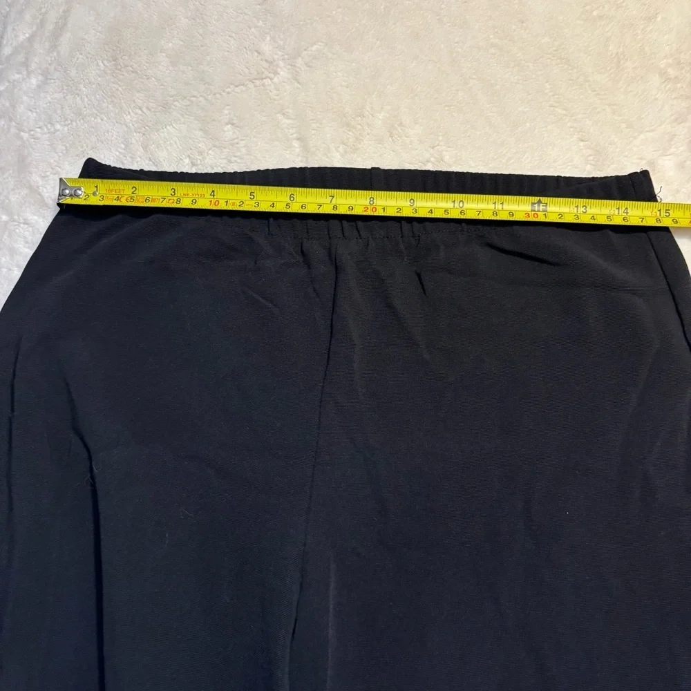 Chico's Ankle Pants Sz 1 (Med) Black Stretchy Elastic Waist Vintage Classic